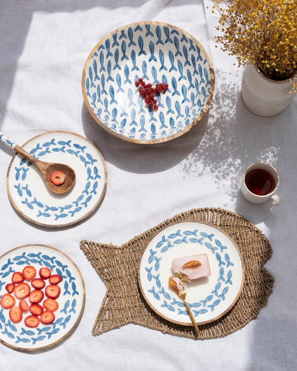 Wooden Salad Bowl with Servers